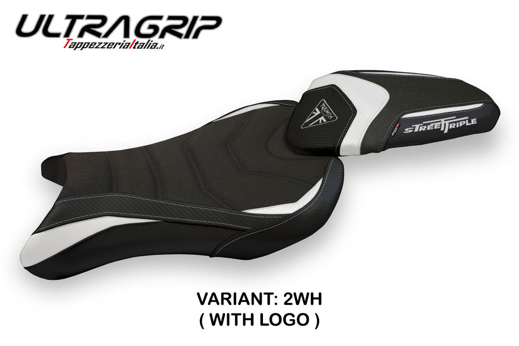 Triumph Street Triple 765 2017-2022 Seat Cover Tappezzeria Italia Ultragrip in White