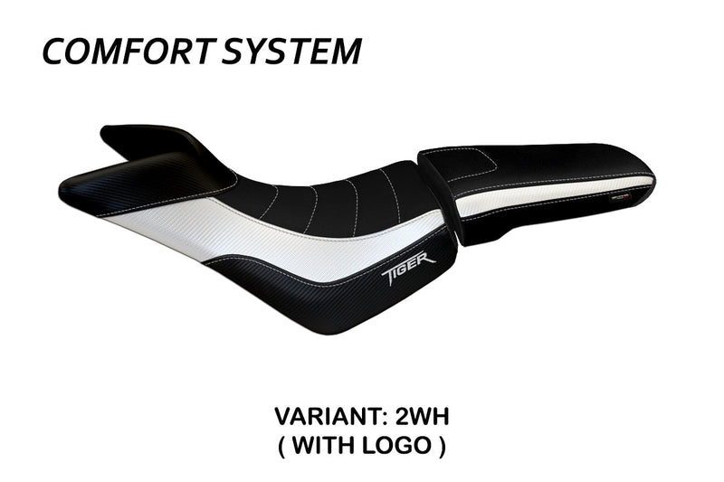 Triumph Tiger 800 800XC 2010-2020 Seat Cover Tappezzeria Italia Comfort in White