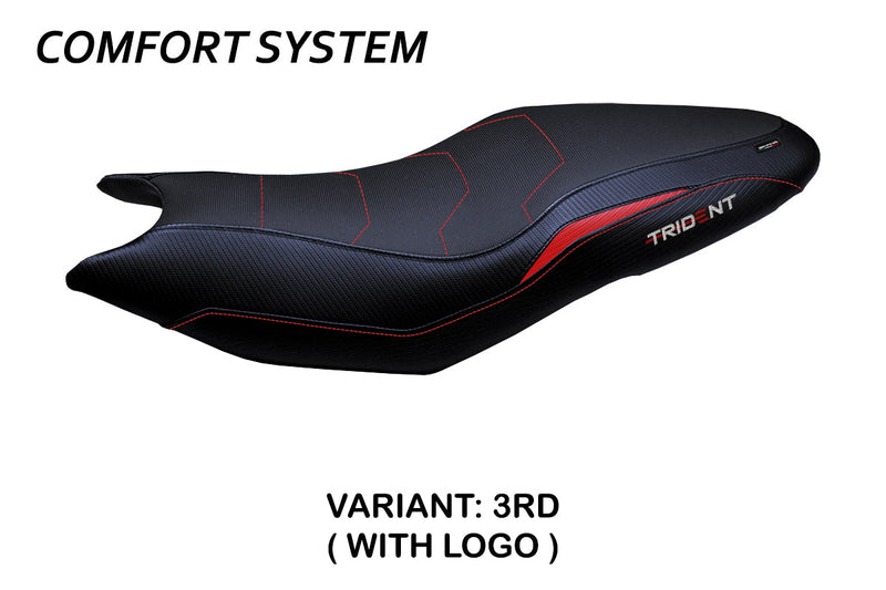 Triumph Trident 660 2021-2024 Seat Cover Tappezzeria Italia Comfort in Red and Black