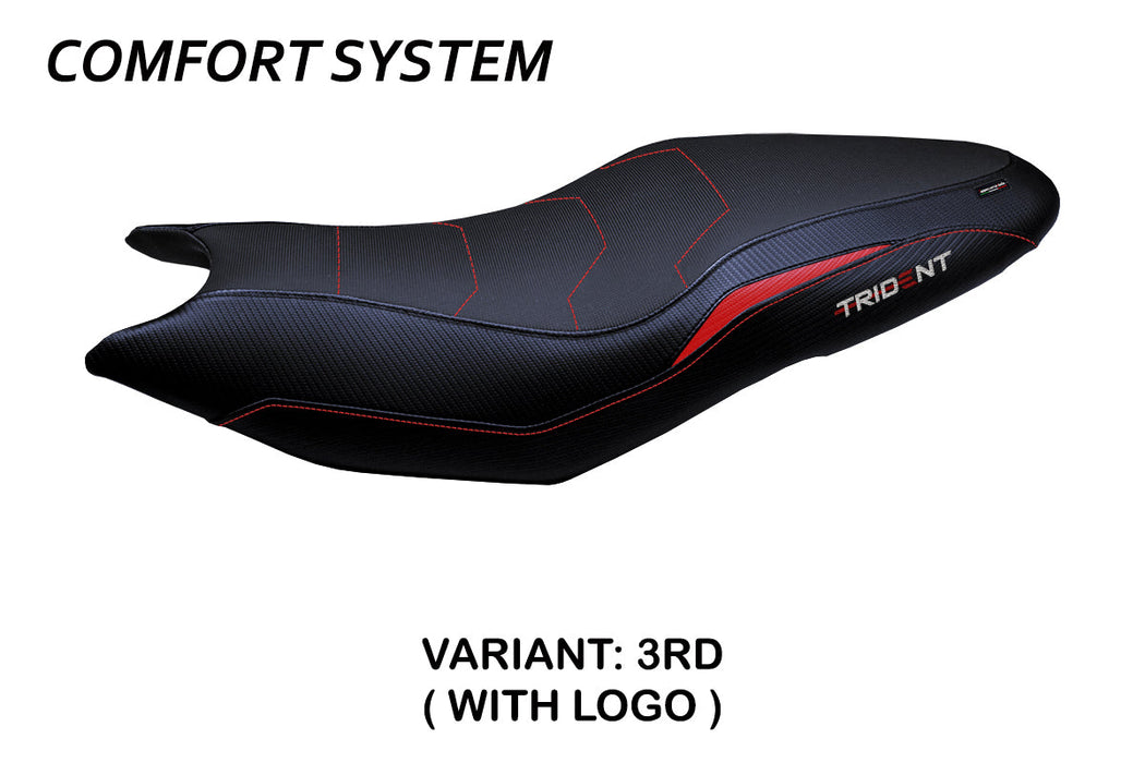 Triumph Trident 660 2021-2024 Seat Cover Tappezzeria Italia Comfort in Red and Black