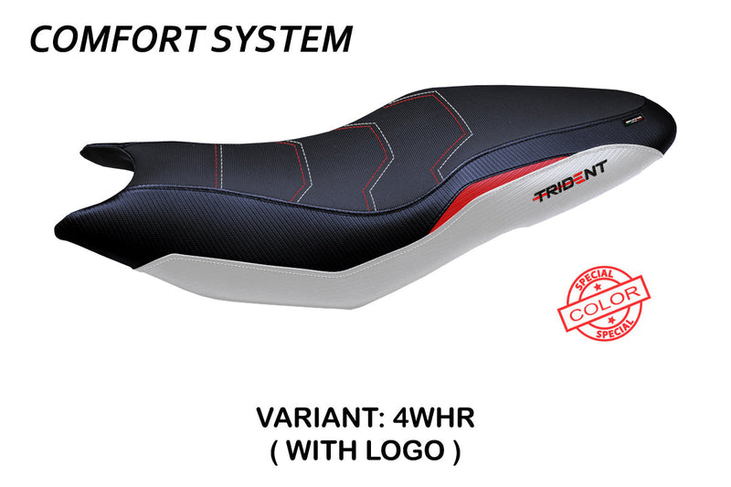 Triumph Trident 660 2021-2024 Seat Cover Tappezzeria Italia Comfort in White Red and Black