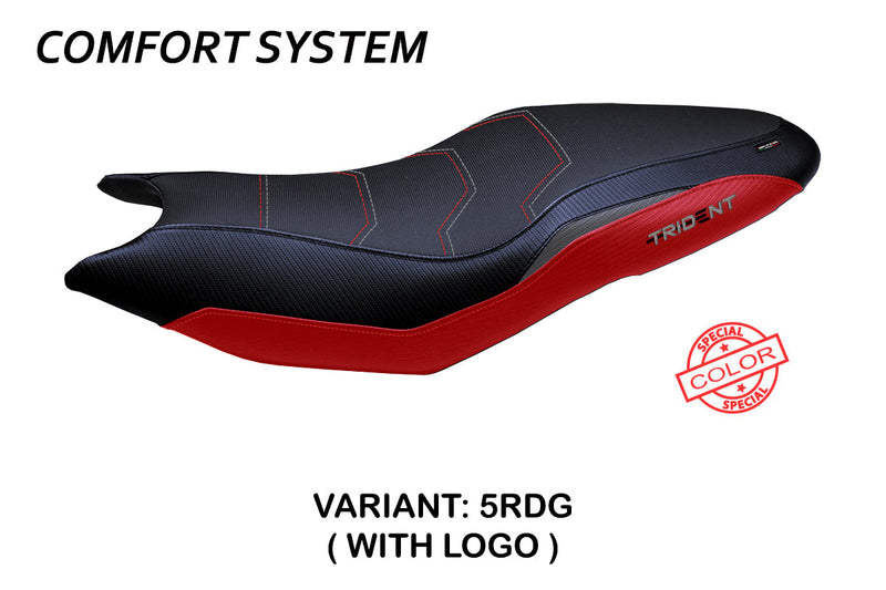 Triumph Trident 660 2021-2024 Seat Cover Tappezzeria Italia Comfort in Red Grey and Black