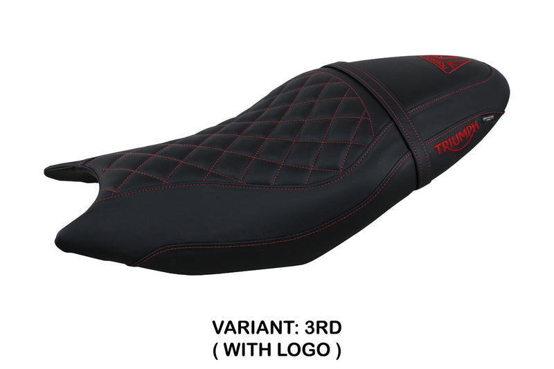 Triumph Trident 660 2021-2024 Seat Cover Tappezzeria Italia in Black Red Diamond