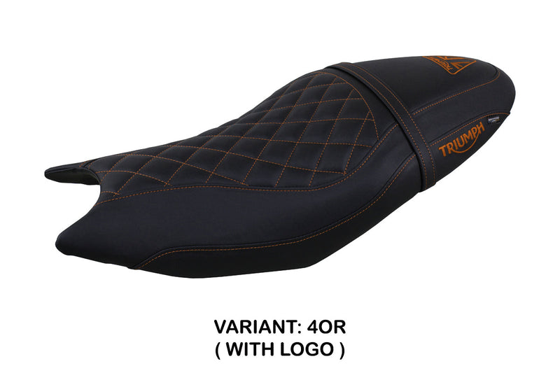 Triumph Trident 660 2021-2024 Seat Cover Tappezzeria Italia in Black Orange Diamond