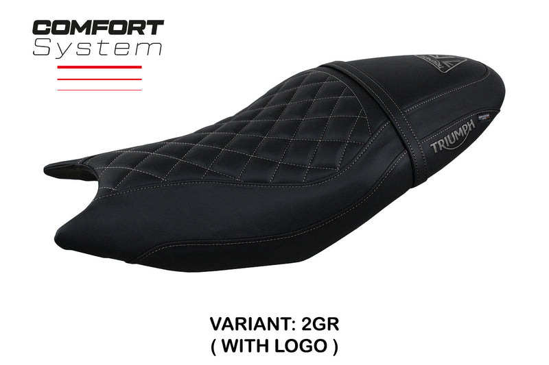 Triumph Trident 660 2021-2024 Seat Cover Tappezzeria Italia Comfort in Black and Grey