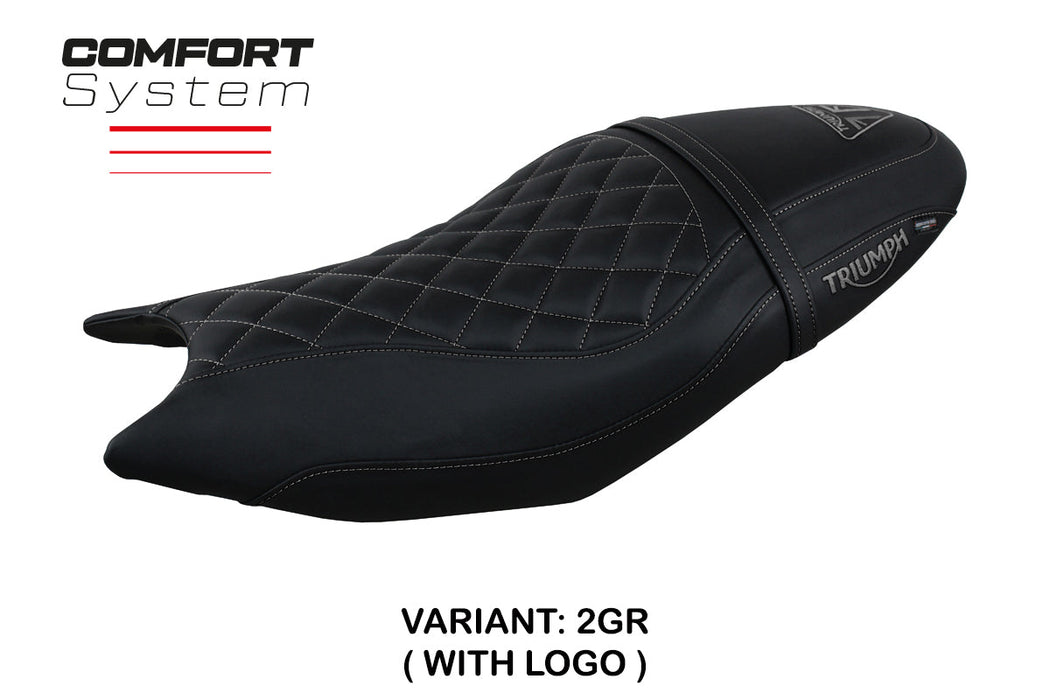 Triumph Trident 660 2021-2024 Seat Cover Tappezzeria Italia Comfort in Black and Grey