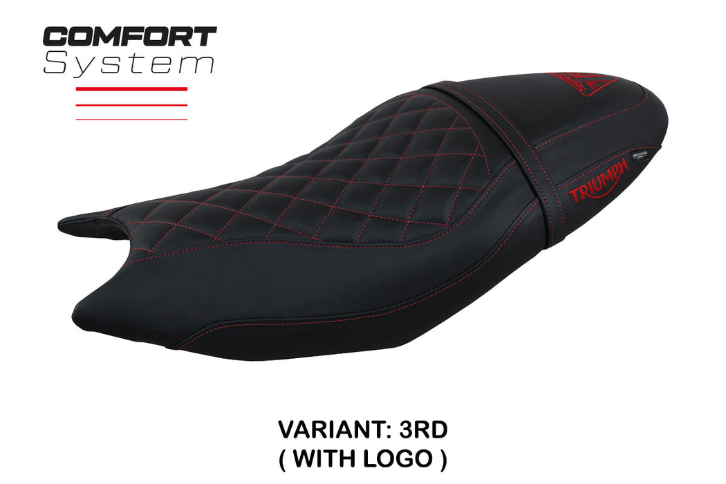 Triumph Trident 660 2021-2024 Seat Cover Tappezzeria Italia Comfort in Black and Red