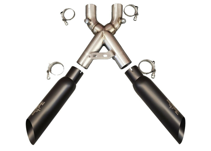 Suzuki Hayabusa 2022-2024 Black Dual Shorty X-Pipe Exhaust by Voodoo