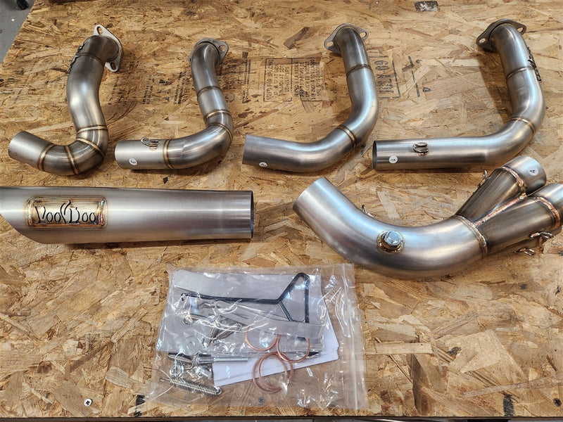 Kawasaki ZX14R 2006-2024 Black Big Tube Sidewinder Exhaust by Voodoo