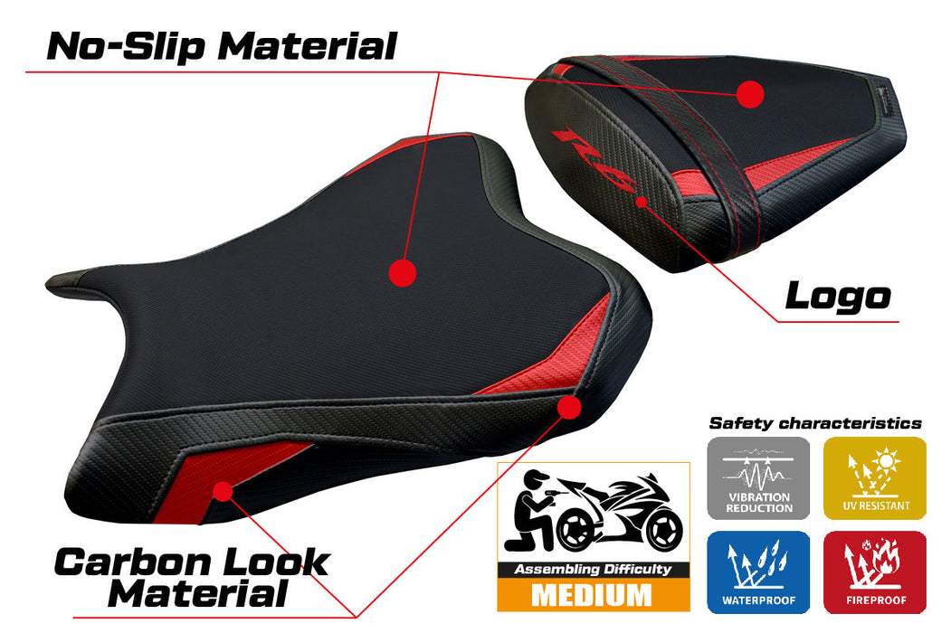 Yamaha YZF R6 2006-2007 Seat Cover Tappezzeria Italia in Red and Black