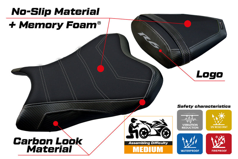 Yamaha YZF R6 2006-2007 Seat Cover Tappezzeria Italia Comfort in Black