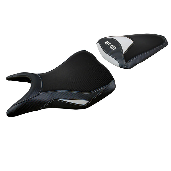 Yamaha MT 03 2020-2024 Seat Cover Tappezzeria Italia in White and Black