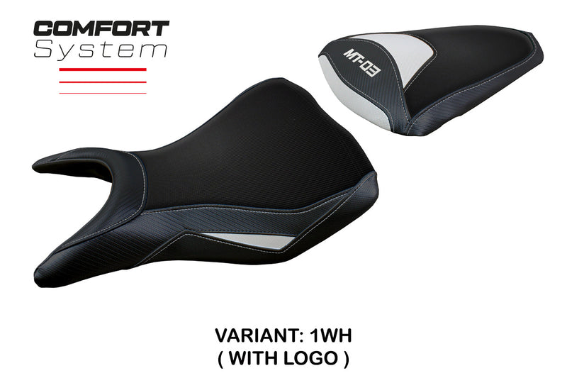 Yamaha MT 03 2020-2024 Seat Cover Tappezzeria Italia Comfort in White and Black