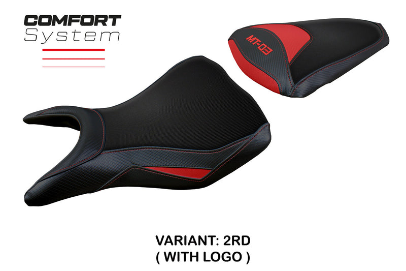 Yamaha MT 03 2020-2024 Seat Cover Tappezzeria Italia Comfort in Red and Black