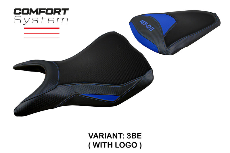 Yamaha MT 03 2020-2024 Seat Cover Tappezzeria Italia Comfort in Blue and Black