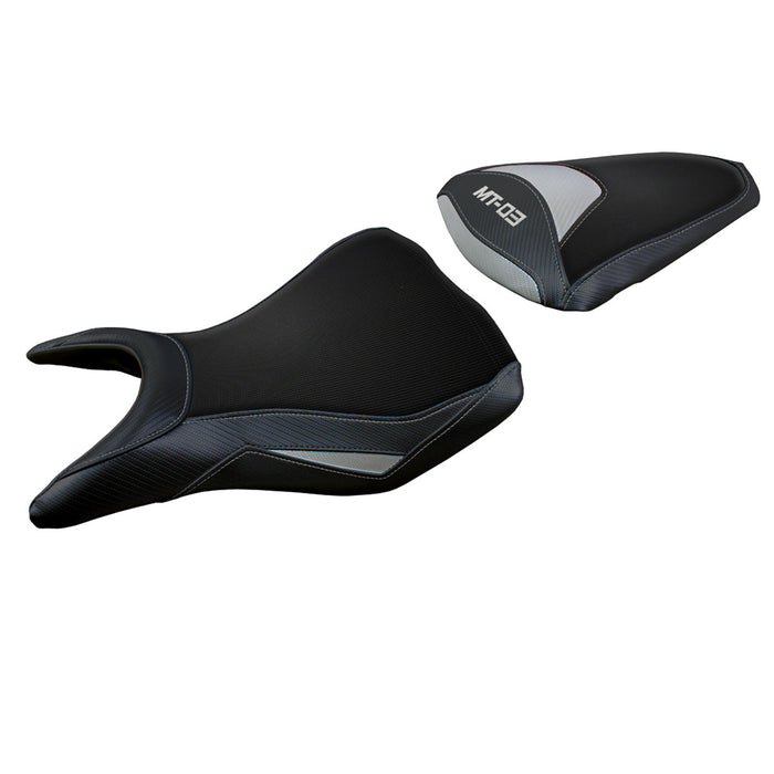 Yamaha MT 03 2020-2024 Seat Cover Tappezzeria Italia Comfort in Silver and Black