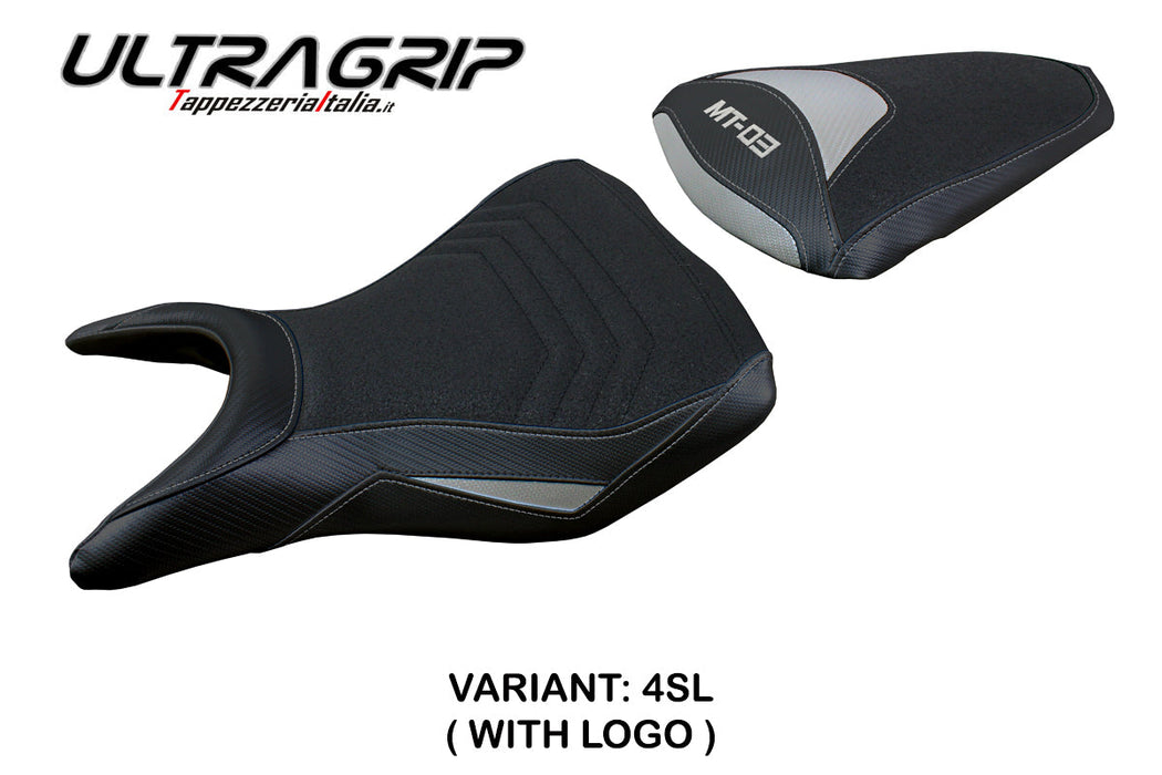 Yamaha MT 03 2020-2024 Seat Cover Tappezzeria Italia Ultragrip in Silver and Black