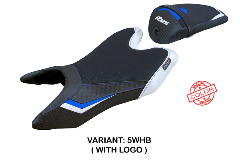 Yamaha YZF R125 2019-2023 Seat Cover Tappezzeria Italia in White and Blue