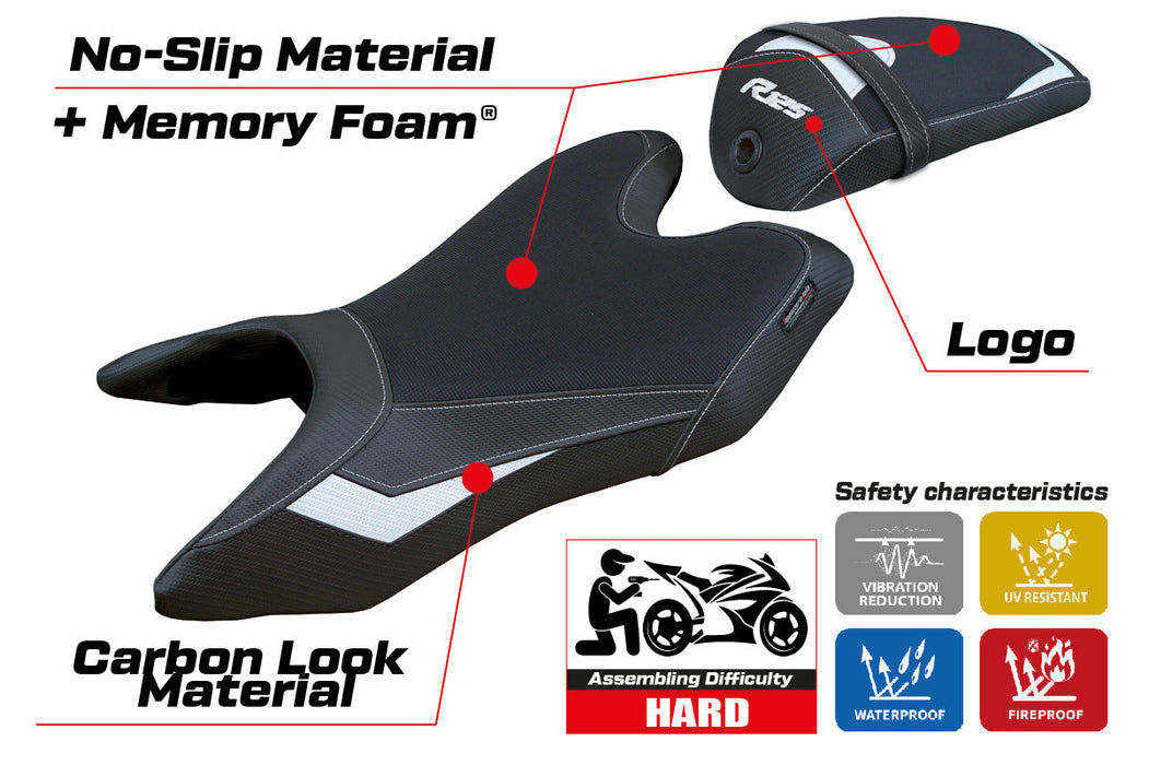 Yamaha YZF R125 2019-2023 Seat Cover Tappezzeria Italia Comfort in White