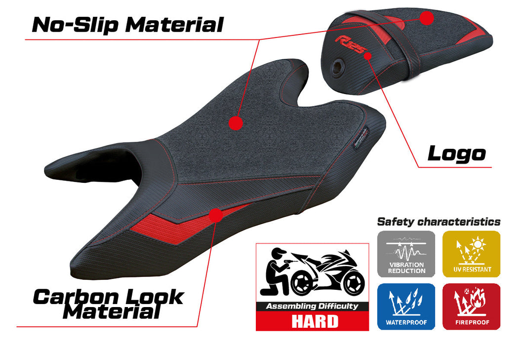 Yamaha YZF R125 2019-2023 Seat Cover Tappezzeria Italia Ultragrip in Red