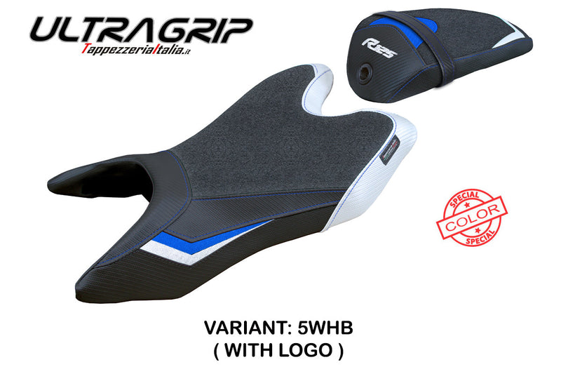 Yamaha YZF R125 2019-2023 Seat Cover Tappezzeria Italia in White and Blue