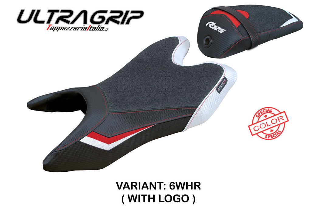Yamaha YZF R125 2019-2023 Seat Cover Tappezzeria Italia Ultragrip in White and Red