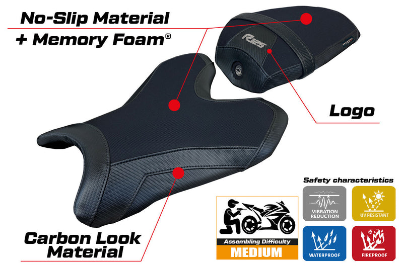 Yamaha R125 2024 Seat Cover Tappezzeria Comfort Black
