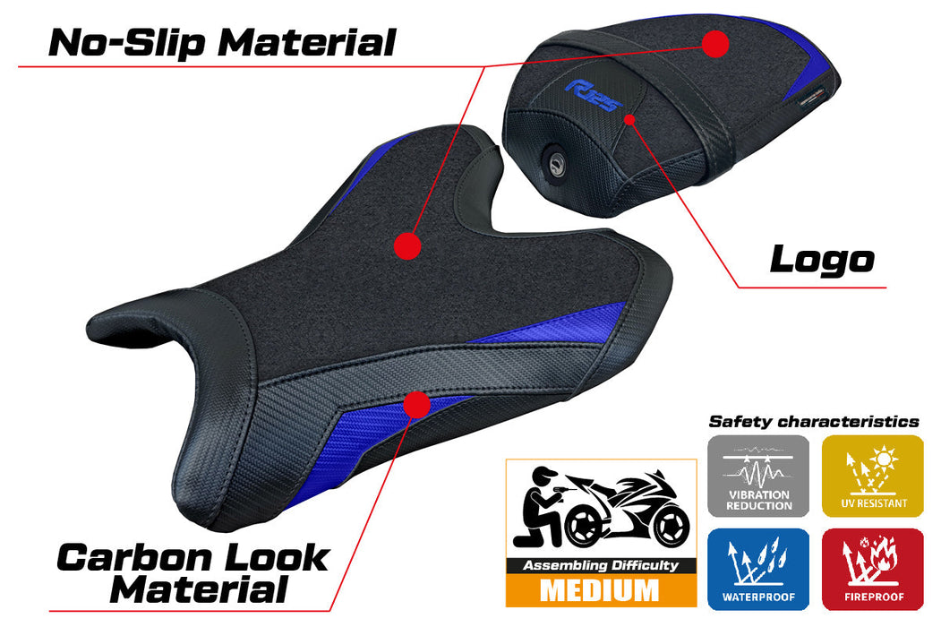 Yamaha R125 2024 Seat Cover Tappezzeria Ultragrip Blue Black