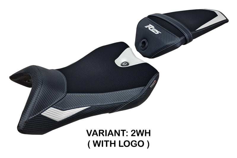 Yamaha YZF R125 2016-2018 Seat Cover Tappezzeria Italia in White and Black
