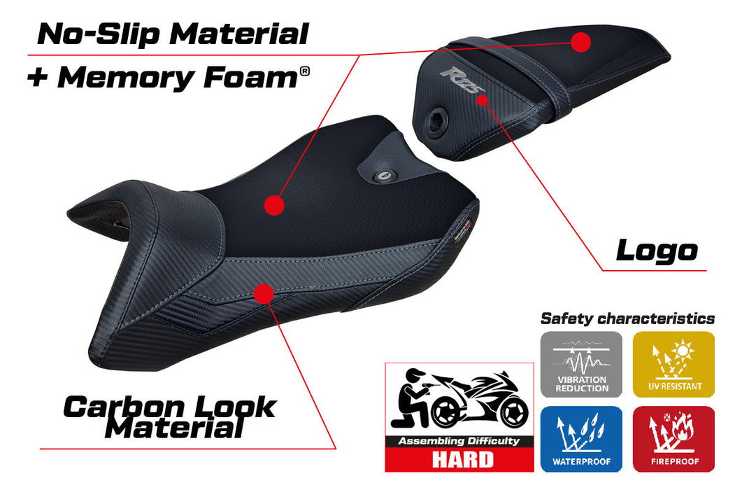 Yamaha YZF R125 2016-2018 Seat Cover Tappezzeria Italia Comfort in White and Black