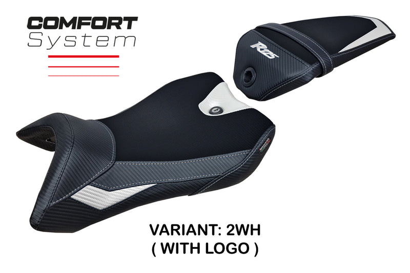 Yamaha YZF R125 2016-2018 Seat Cover Tappezzeria Italia Comfort in White and Black