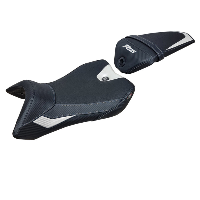 Yamaha YZF R125 2016-2018 Seat Cover Tappezzeria Italia Ultragrip in White and Black