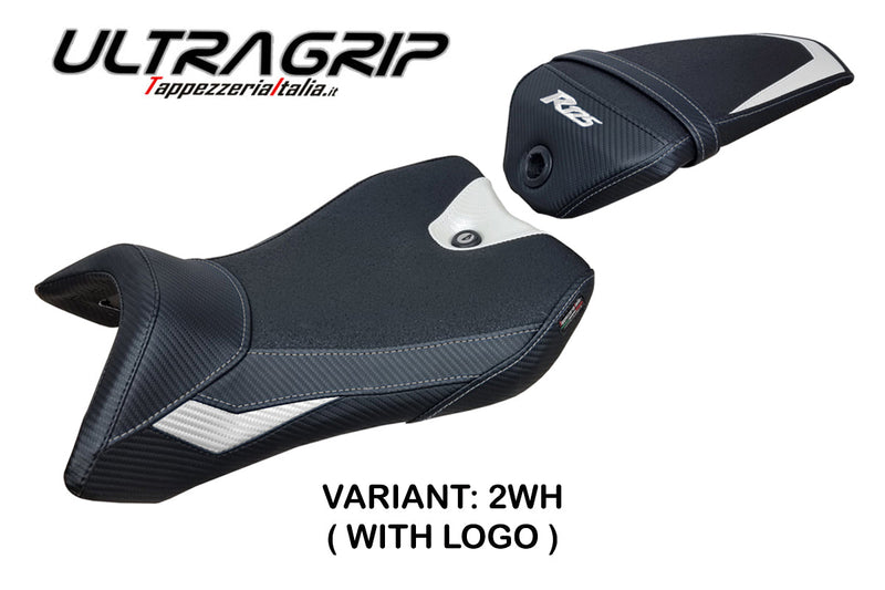 Yamaha YZF R125 2016-2018 Seat Cover Tappezzeria Italia Ultragrip in White and Black