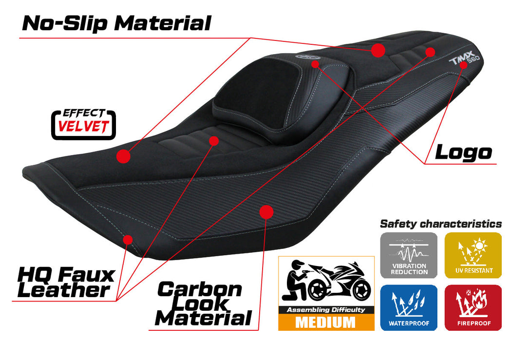 Yamaha T-Max 560 2022-2024 Seat Cover Tappezzeria Italia in Black
