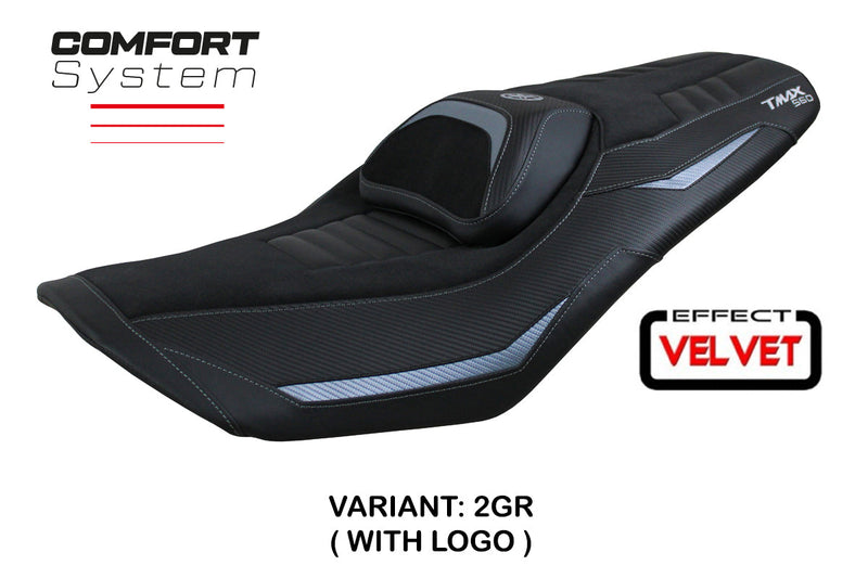 Yamaha T-Max 560 2022-2024 Seat Cover Tappezzeria Italia Comfort in Grey and Black