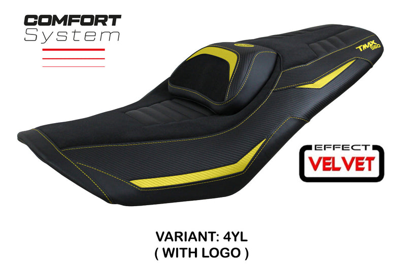 Yamaha T-Max 560 2022-2024 Seat Cover Tappezzeria Italia Comfort in Yellow and Black