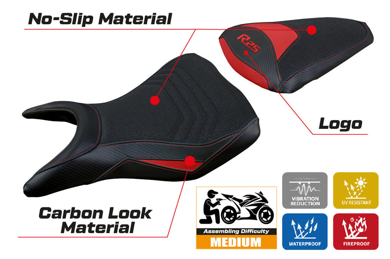 Yamaha YZF R25 2014-2020 Seat Cover Tappezzeria Italia Ultragrip in Red