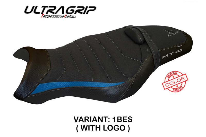 Yamaha MT 10 FZ10 2017-2024 Seat Cover Tappezzeria Italia Ultragrip in Blue and Silver