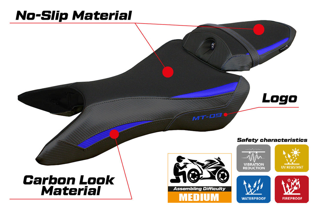Yamaha MT-09 2024 Seat Cover Tappezzeria Blue Black