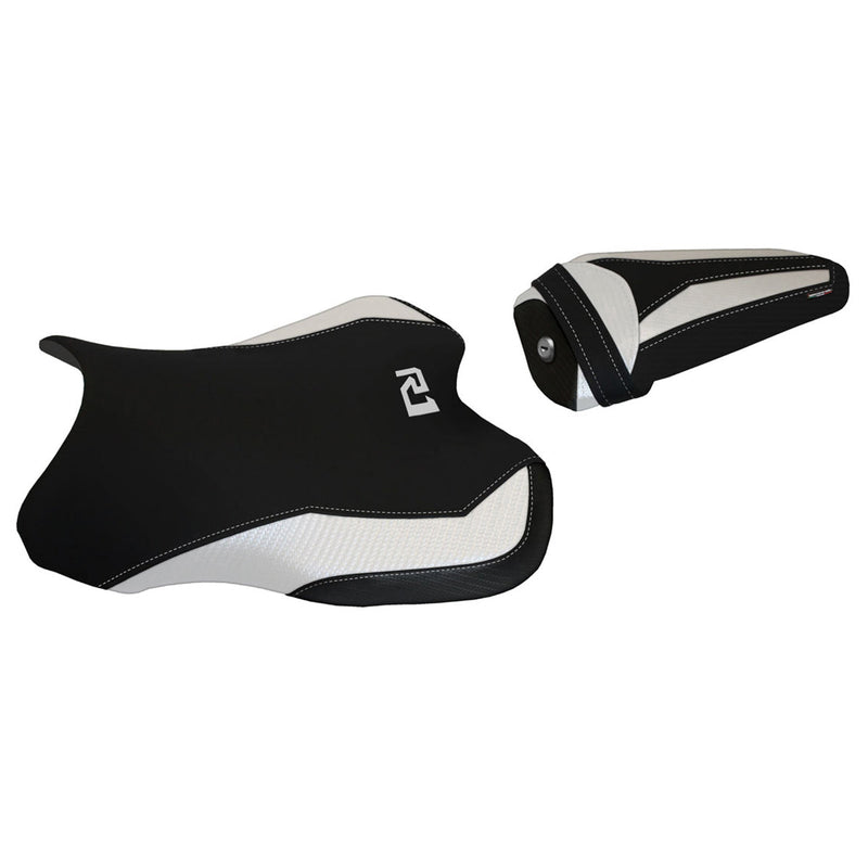 Yamaha YZF R1 2015-2024 Seat Cover Tappezzeria Italia in White and Black