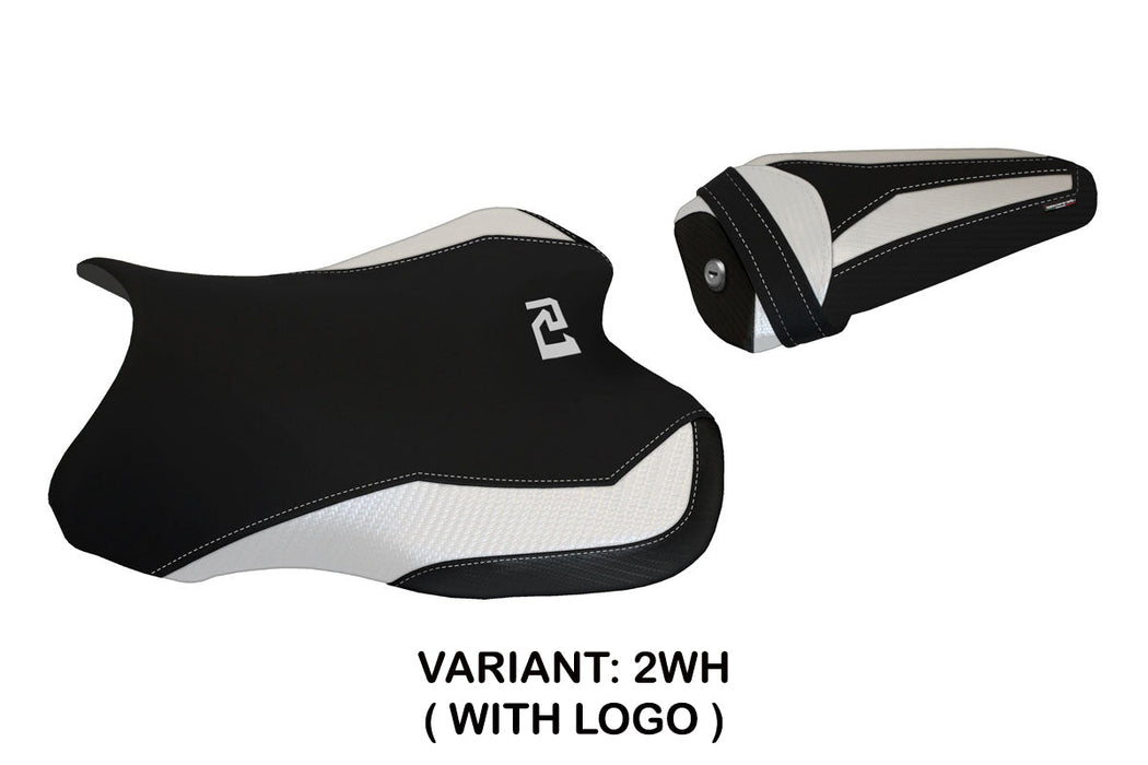 Yamaha YZF R1 2015-2024 Seat Cover Tappezzeria Italia in White and Black