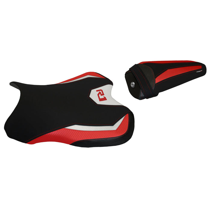 Yamaha YZF R1 2015-2024 Seat Cover Tappezzeria Italia in Red and White