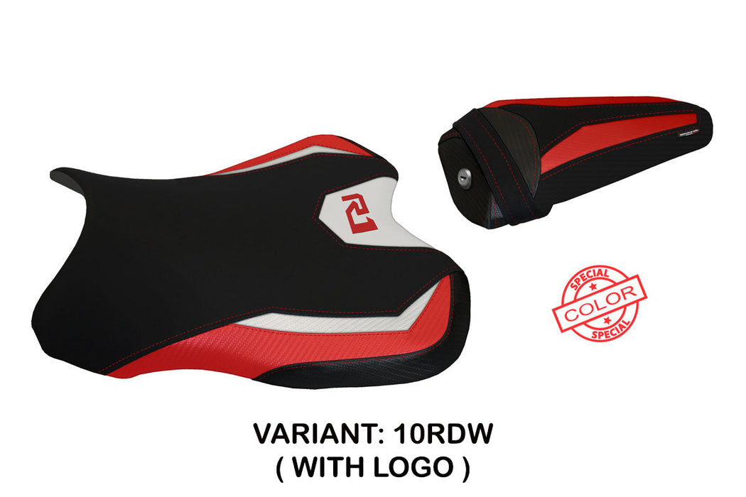 Yamaha YZF R1 2015-2024 Seat Cover Tappezzeria Italia in Red and White