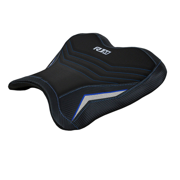Yamaha YZF R1M 2015-2024 Rider Seat Cover Tappezzeria Italia Comfort in Blue and Silver