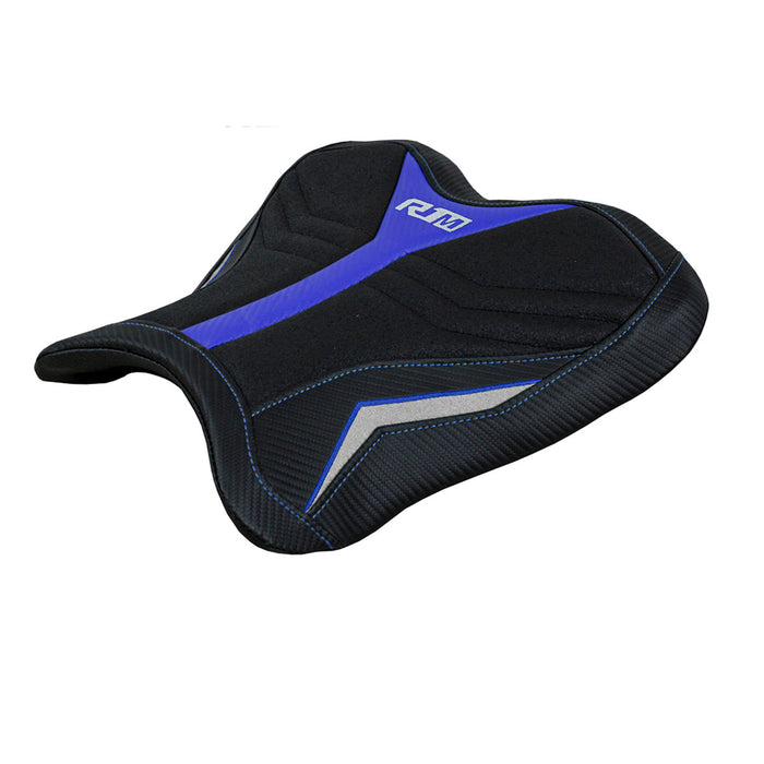 Yamaha YZF R1M 2015-2024 Rider Seat Cover Tappezzeria Italia Ultragrip in Blue and Silver