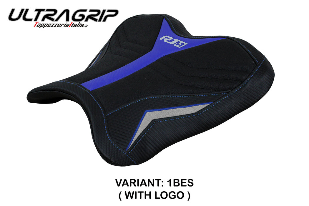Yamaha YZF R1M 2015-2024 Rider Seat Cover Tappezzeria Italia Ultragrip in Blue and Silver