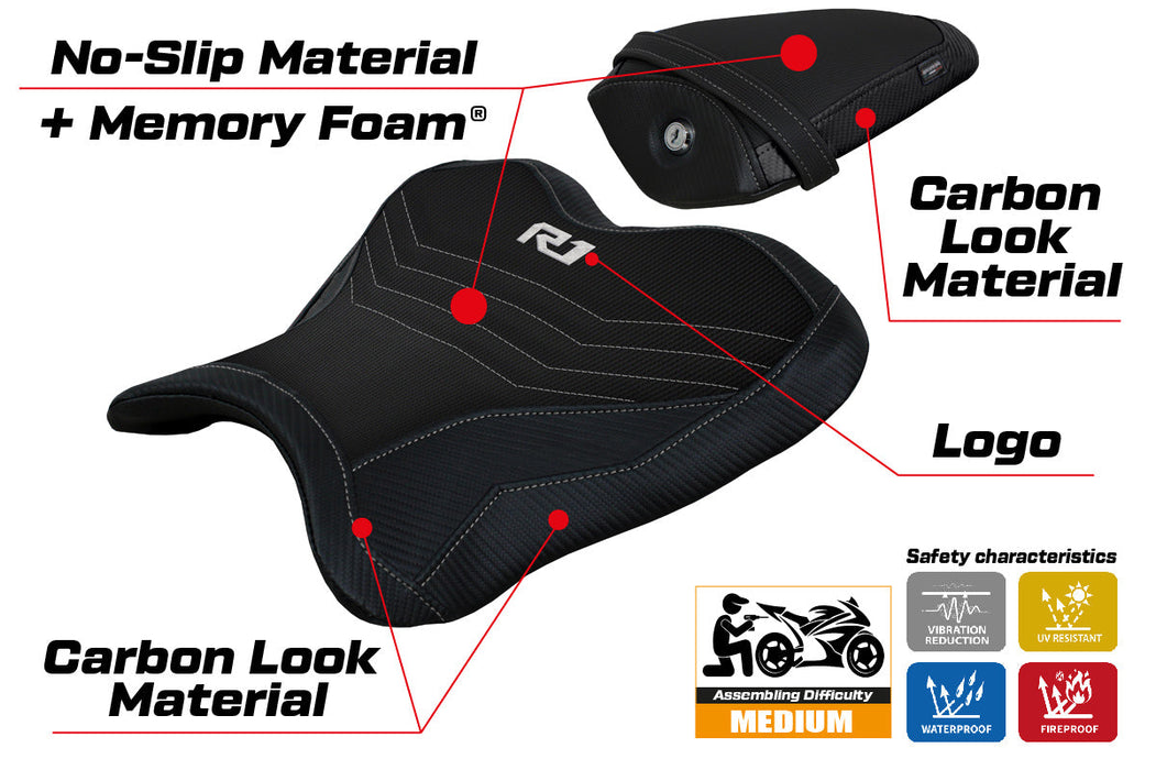 Yamaha YZF R1 2015-2024 Seat Cover Tappezzeria Italia Comfort in Black