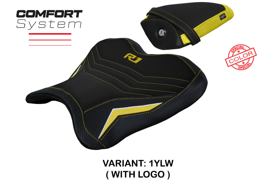 Yamaha YZF R1 2015-2024 Seat Cover Tappezzeria Italia Comfort in Yellow and White SE