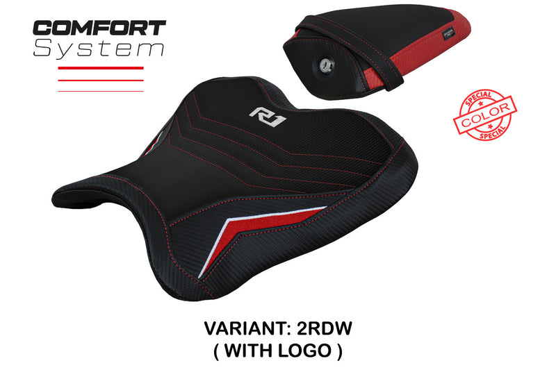 Yamaha YZF R1 2015-2024 Seat Cover Tappezzeria Italia Comfort in Red and White SE