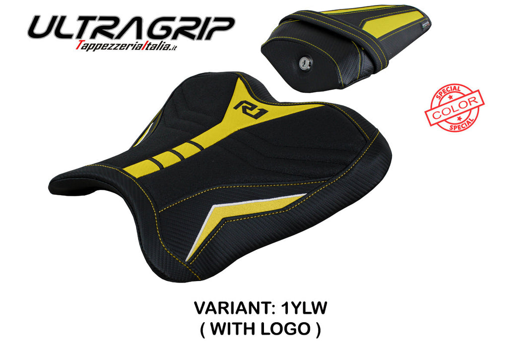 Yamaha YZF R1 2015-2024 Seat Cover Tappezzeria Italia Ultragrip in Yellow and White